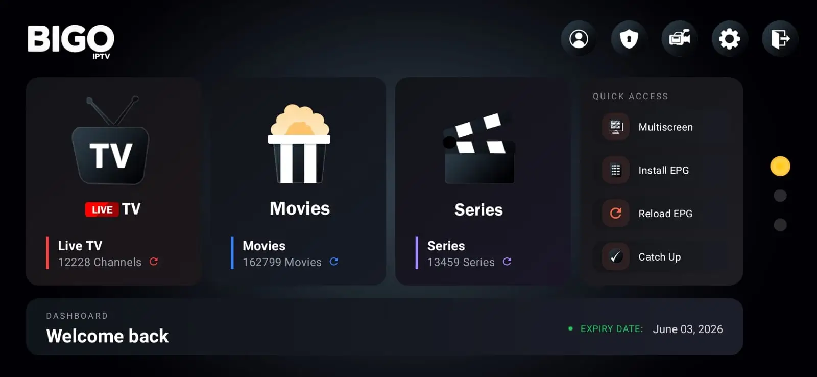 BIGO IPTV Player  - Legacy IPTV player app screenshot