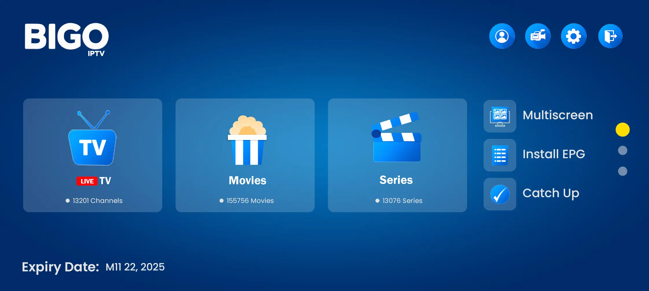 BIGO IPTV Player  - Legacy IPTV player app screenshot